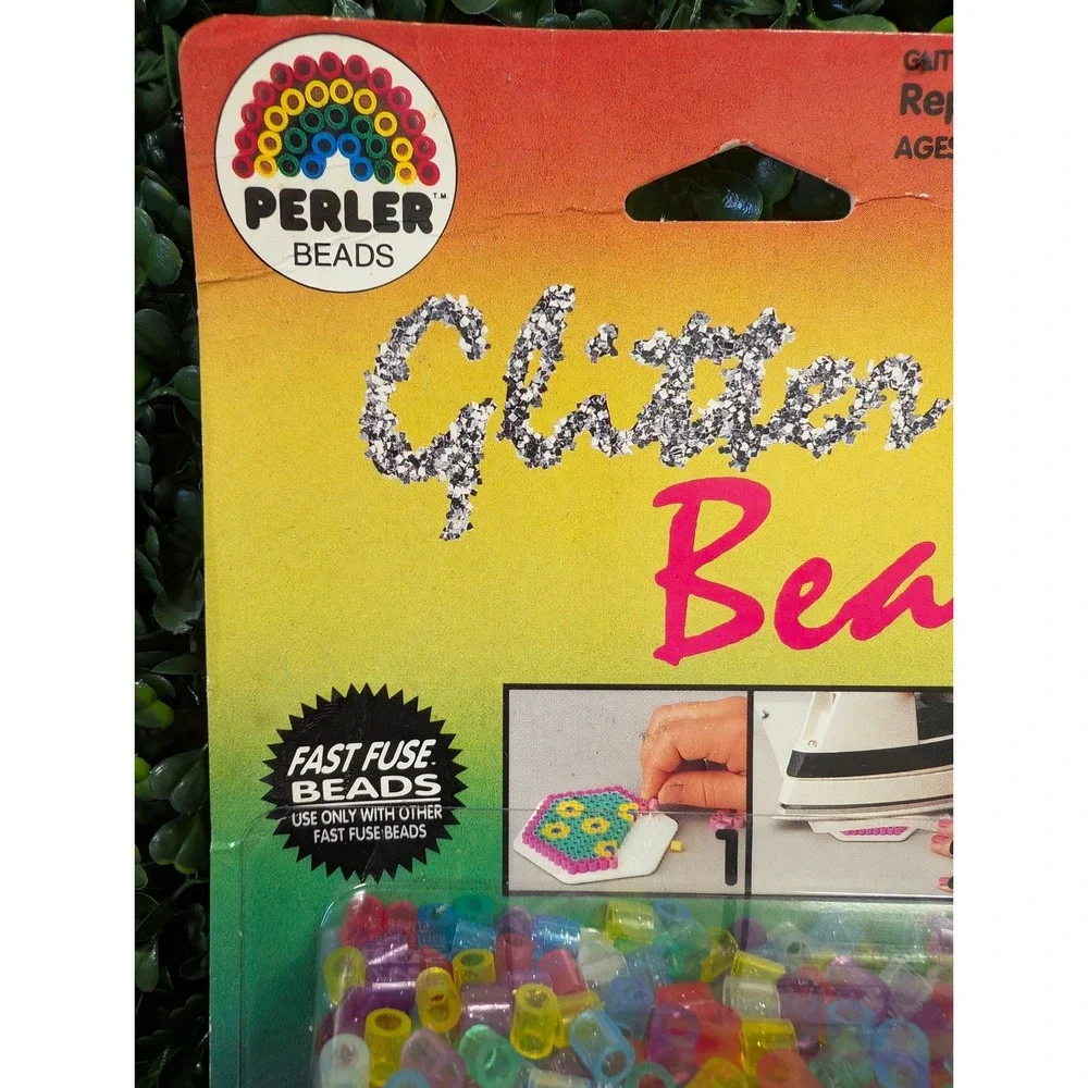 Vintage Perler Beads Glitter Replacement Beads 2000 Count Multi Color 814 NOS